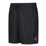 Yelir World 3D Logo Swim Shorts Black Neon Pink
