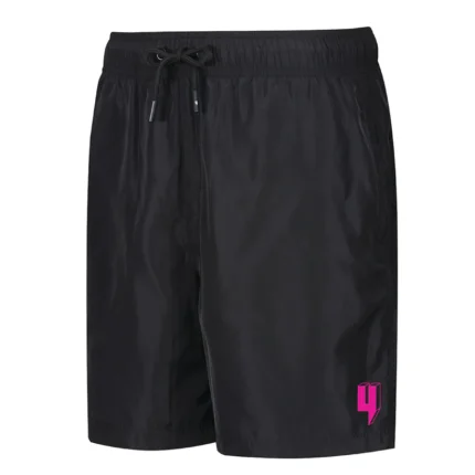 Yelir World 3D Logo Swim Shorts Black Neon Pink