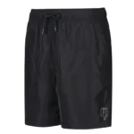 Yelir World 3D Logo Swim Shorts Black White Outline