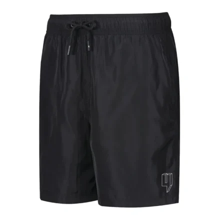 Yelir World 3D Logo Swim Shorts Black White Outline