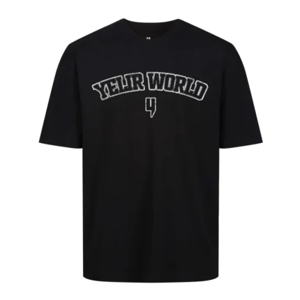 Yelir World Black Relaxed Fit Tee College Logo (2)