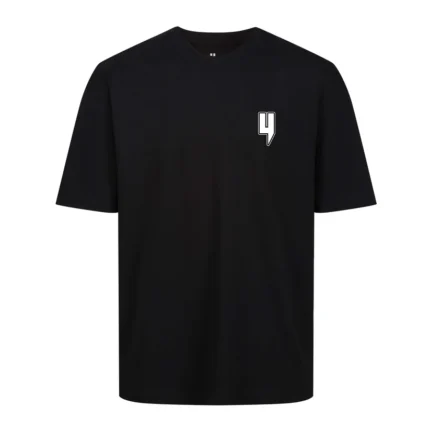 Yelir World Black Relaxed Fit Tee White Graffiti Logo