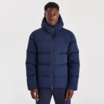 Yelir World Quilted Down Coat Navy (1)