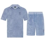Yelir World Towelling Short Set Blue (3)
