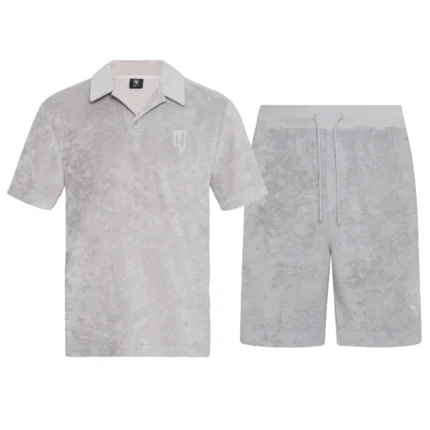 Yelir World Towelling Short Set Grey (3)