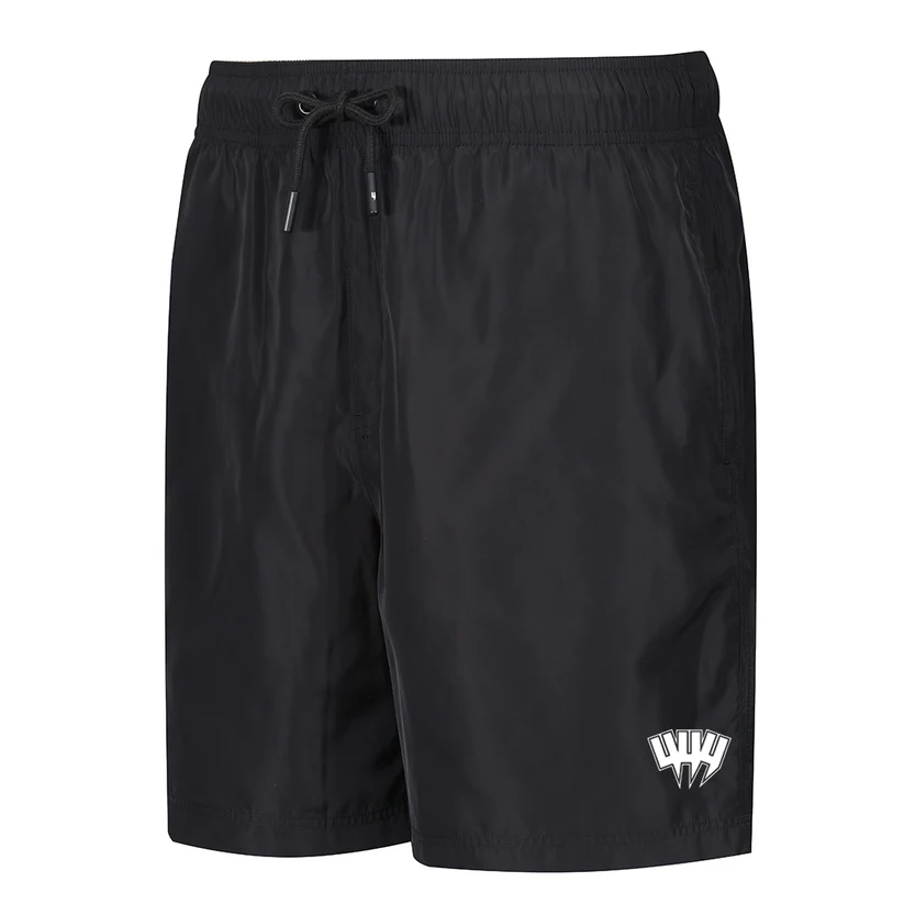 Yelir World Yyy Outline Logo Swim Shorts Black White Yelir World Yyy Outline Logo Swim Shorts Black White